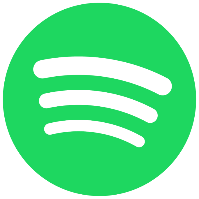 Grünes rundes Logo mit drei horizontalen, weißen Wellenlinien, das Logo von Spotify