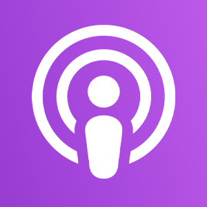 Symbol für Apple Podcast, dargestellt durch eine stilisierte Person und Wellenlinien.